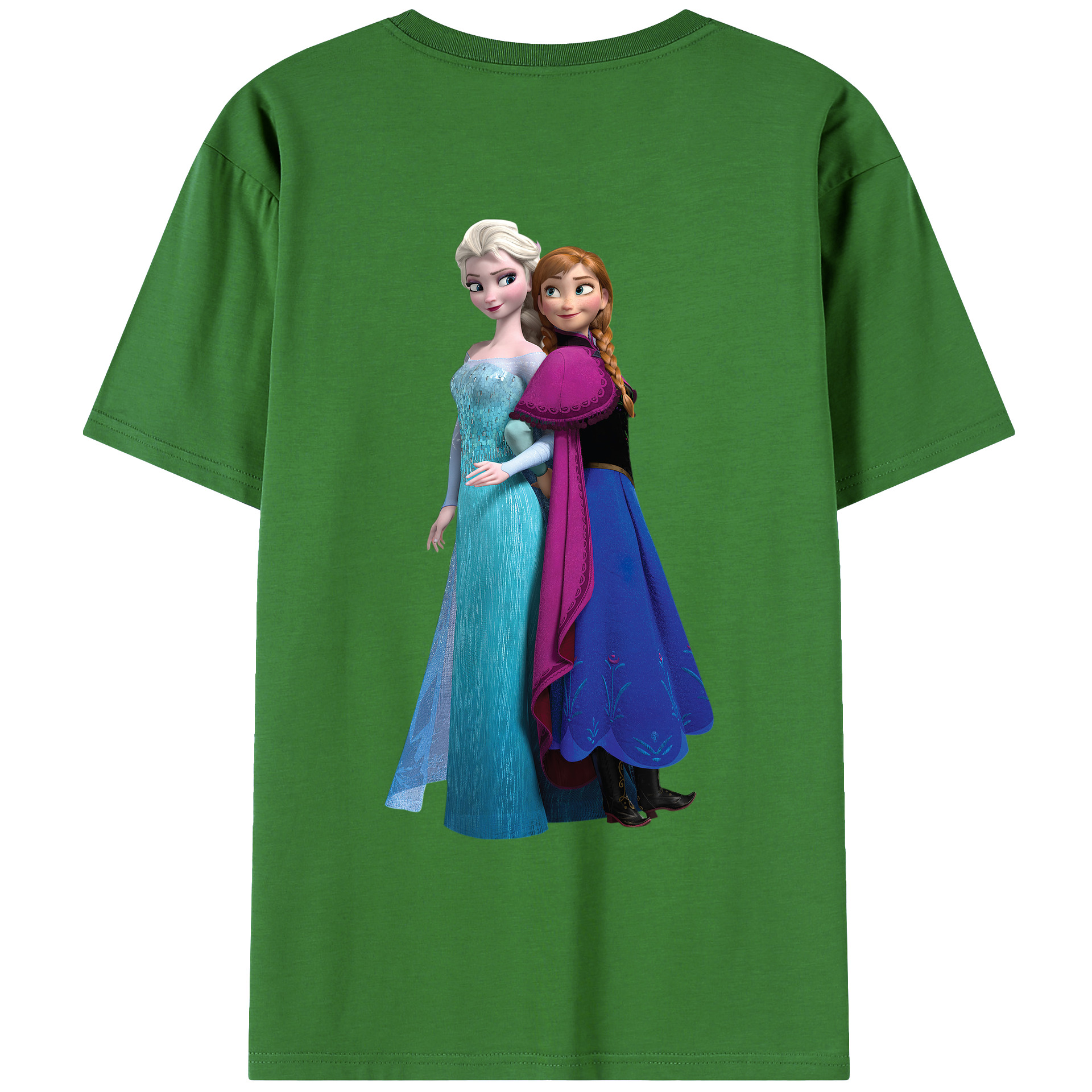 （画像用） アナと雪の女王 アンナ エルサ Frozen Anna Elsa レディース半袖Tシャツ(バックプリント)